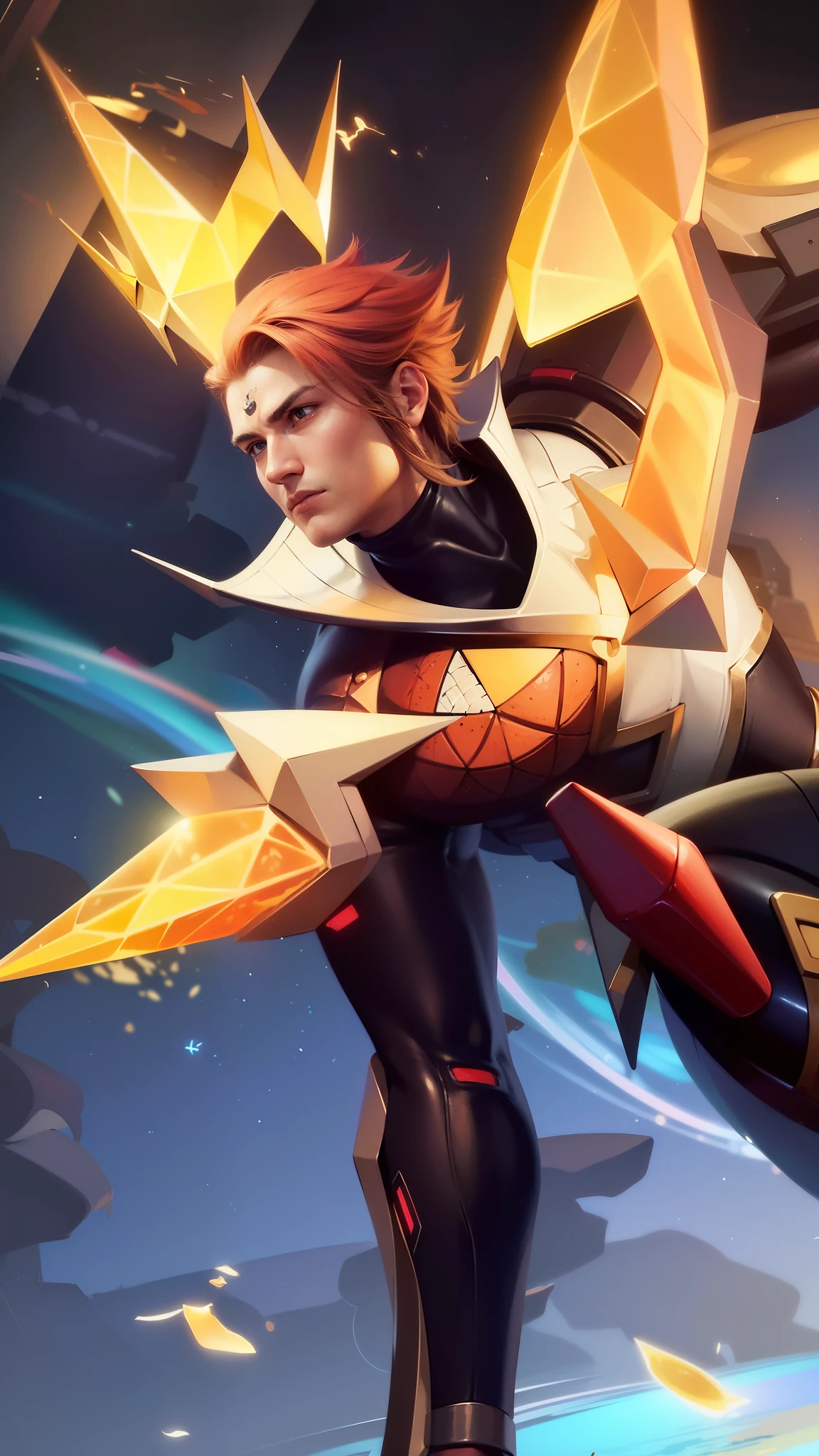 a close up of a guy with a sword and a helmet, portrait of rung, mobile wallpaper, this character has cryokinesis, style of kieran yanner, handsome guy in demon slayer art, Best quality, masterpiece, detailed skin texture, detailed clothes texture, detailed face, super detail, 8k, intricate detail, The color doesn't change, Muscle guy, 1 guy, yellow light eyes.