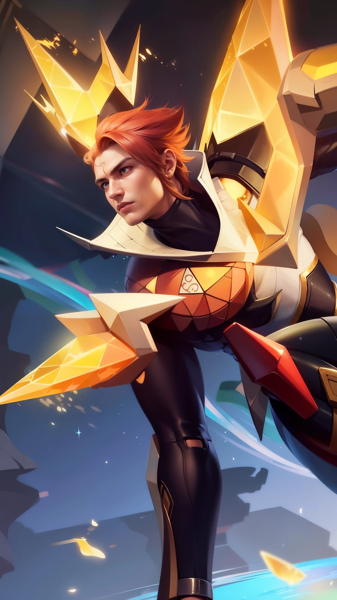 a close up of a guy with a sword and a helmet, portrait of rung, mobile wallpaper, this character has cryokinesis, style of kieran yanner, handsome guy in demon slayer art, Best quality, masterpiece, detailed skin texture, detailed clothes texture, detailed face, super detail, 8k, intricate detail, The color doesn't change, Muscle guy, 1 guy, yellow light eyes.
