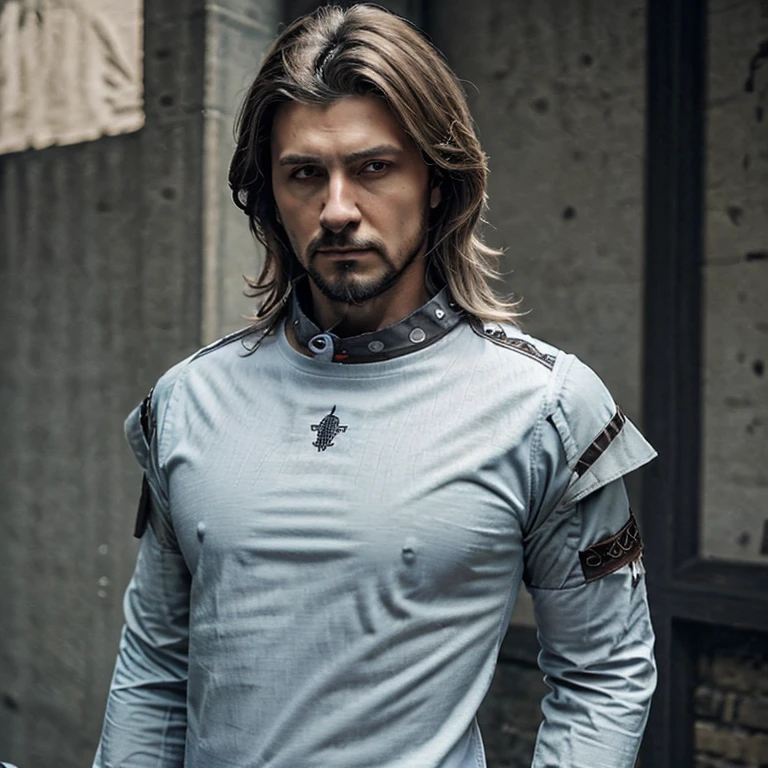 round collar shirt with elbow length sleeves and design like t-shirt