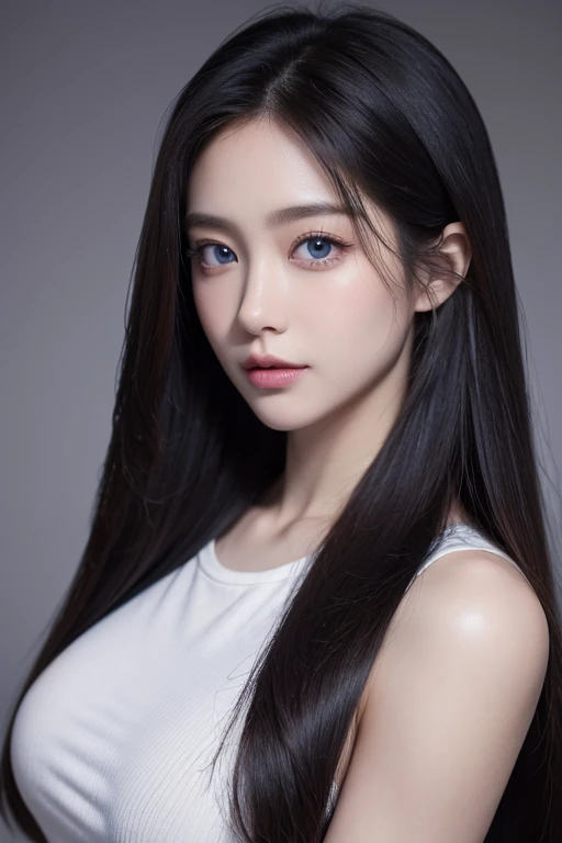 ((最high quality, 8k, masterpiece: 1.3, Ultra HD, high quality, 最high quality, high resolution, realism)) 、25 years old white female、Platinum to purple gradient、blue eyes long hair、I的头发是波浪形的、Smile、Slender but well-proportioned muscles、I don&#39;不想让I的头从屏幕上消失.、Apply red nail polish、I have a peticure、In a luxurious temple、Wear luxurious accessories、Ribbon on ponytail、Wearing a T-shirt that shows off her abs below her breasts、I can see my bellybutton、I&#39;I穿着低腰比基尼、wear high heel shoes、Low Angle、I&#39;I双手叉腰、White suspender underwear、The city after the rain、Rainbow in the blue sky