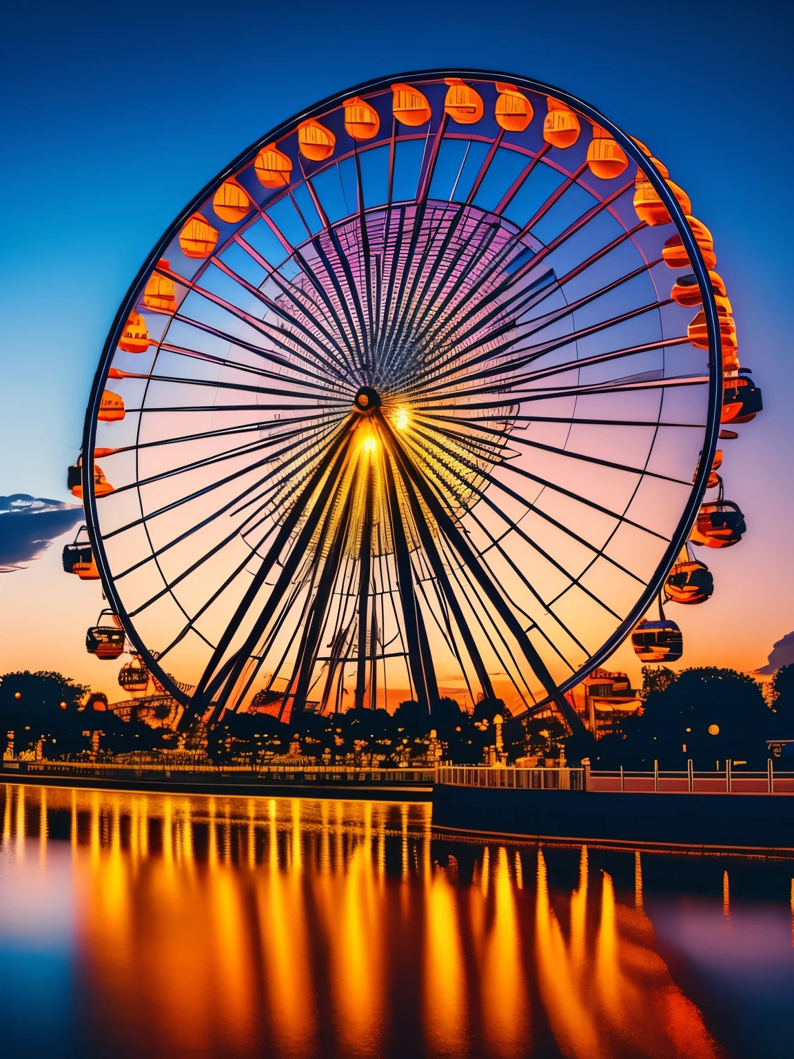 ferris wheel, ultra detailed, high quality, 8k resolution, zoom out