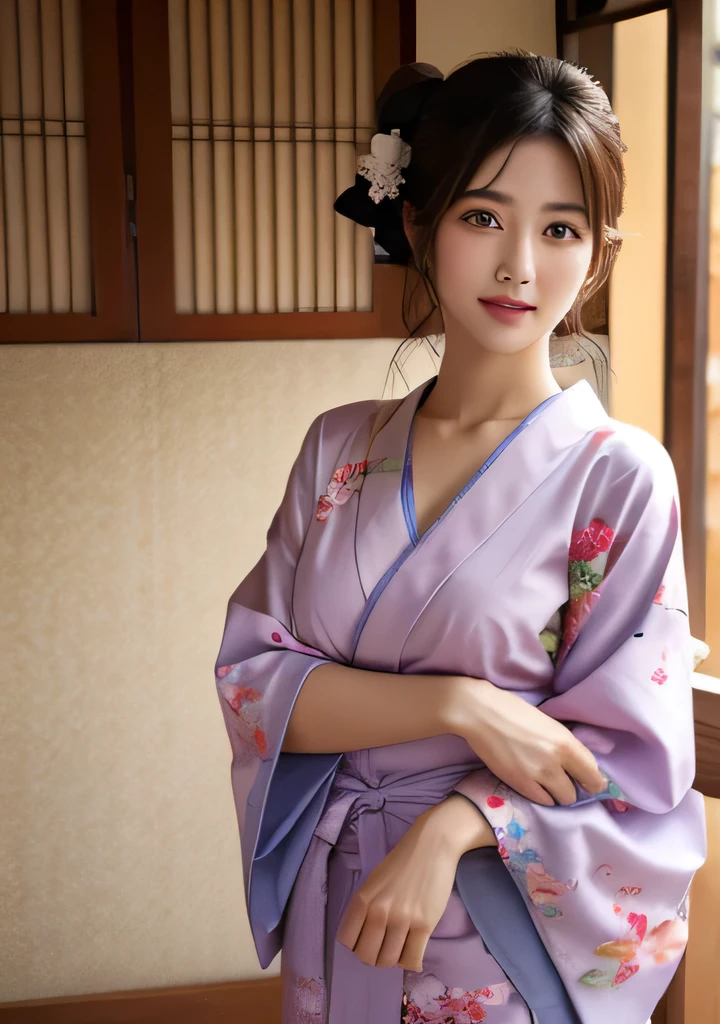 Beautiful woman in yukata and bra、Japanese