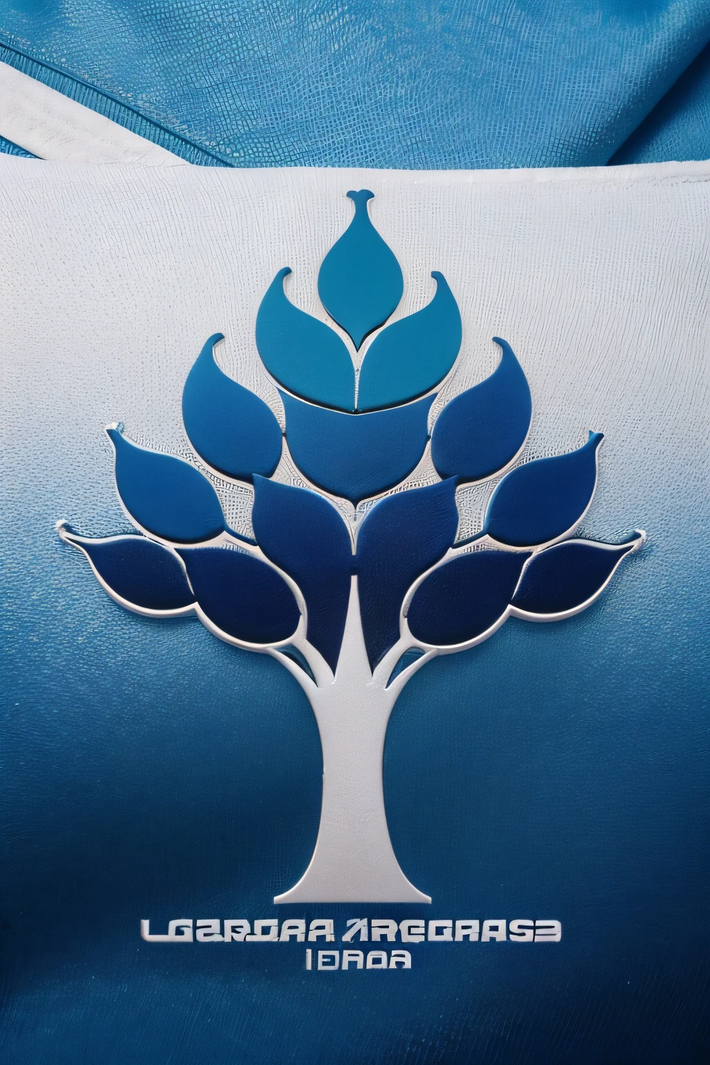 logotipo para igreja arvore figueira com chamas labaredas azul e brancas