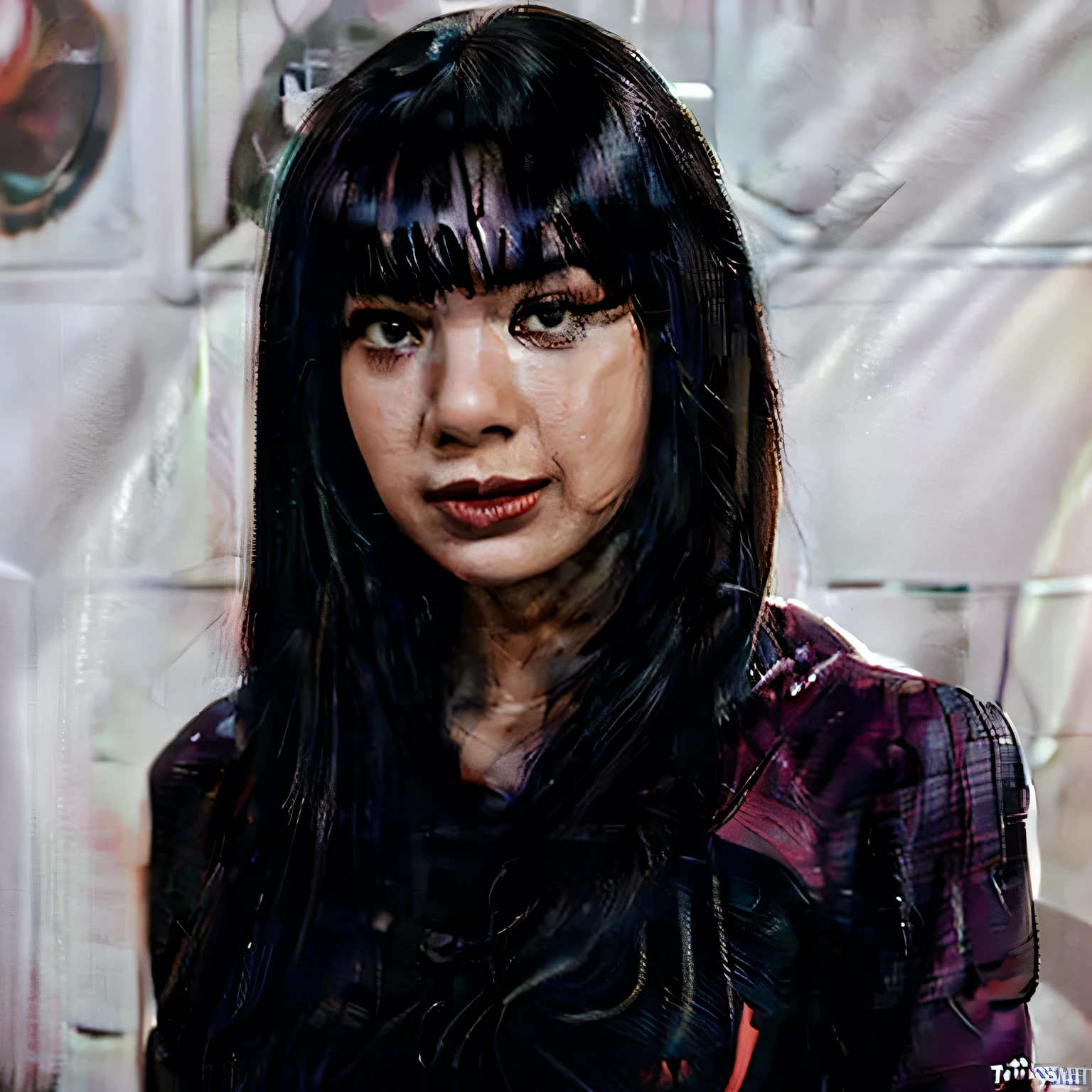 (lisa:1.5), close up, masterpiece, best quality, raw photo, photorealistic, face, incredibly absurdres, beautiful girl, cute, short hair, depth of field, highres, ultra-detailed, finely detail, extremely detailed, extremely detailed eyes and face, sharp pupils, realistic pupils, sharp focus, ccinematic lighting spider - man and the sinister spider - woman, spider - gwen, spider-gwen, ( ( spiderwoman ) ), spider woman, spiderverse, spider - verse art style, gwen stacy, textless, spider gwen, miles morales, into the spider verse, into the spiderverse, artgerm and ilya kuvshinov, marvelous, spiderwoman!!A girl with long black hair that wavy on the bottom, wearing a purple and black spiderman outfit with a purple hoodie with cat ears / 8k full body
