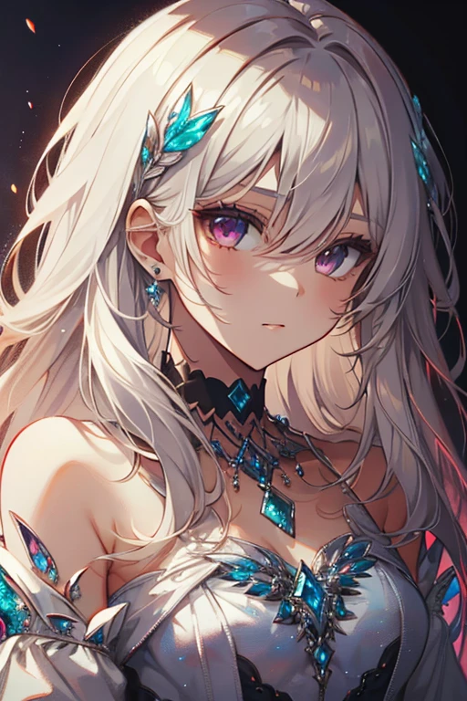 1girl, wearing edgCrystal, Choker, cute little, (Kpop Idle), (attractiveness:1), (Platinum Blonde Hair:0.8), Irridescent color, edgCrystal, Rainbow, pose, (Methodological Painting:1.2), (Highly detailed), (high resolution), (Best quality), (masterpiece)
