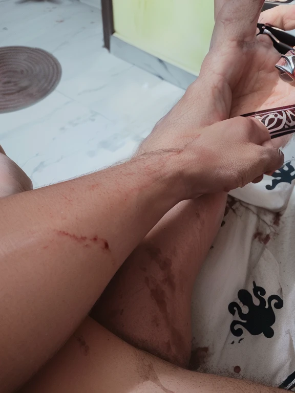 edit it like I jave cut my veins and blood is puring in my hand