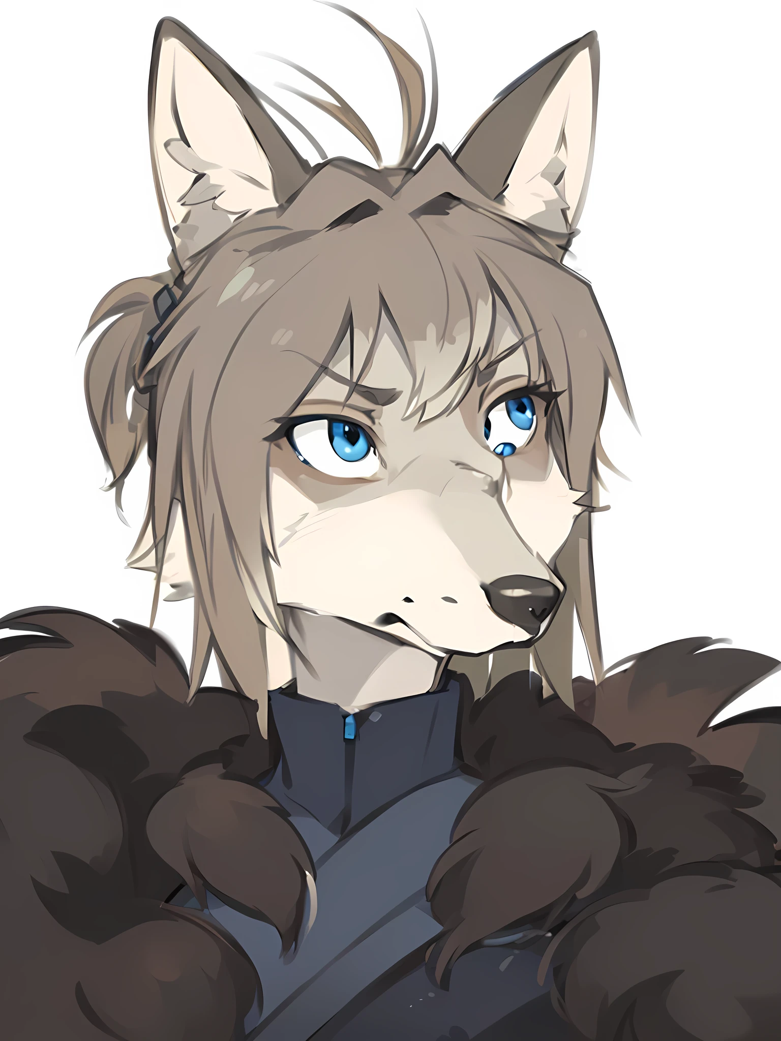 ((masterpiece)), (ultra detailed), (Best quality), (conceptual art, character sheet),absurdity(very detailed beautiful face and eyes), (Ideal Anatomy), serious blue eyes, (furry anthro coyote ), sharp lines, anime style, hyper detail