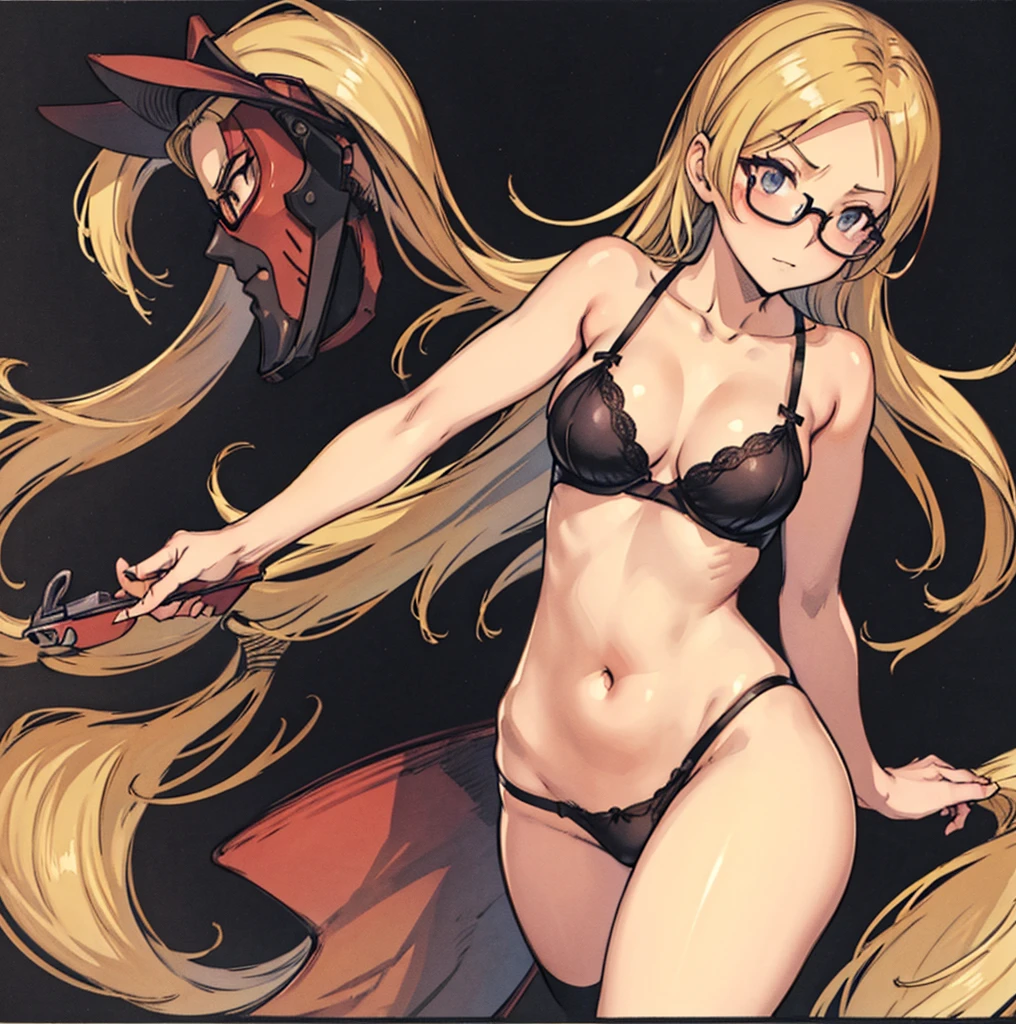 (8K, Best Quality, Ultra Detailliert, Highres, Absurdres, Perfect Anatomy:1.5, Masterpiece:1.5), (((1Girl))), (((perrine h. clostermann, perrine clostermann))), (((Yellow Eyes))), (((Black Glasses))), (((Long Long Hair:1.4, Bangs, Blust Bangs, Blonde Hair))), (((Black Cat Ears, Black Cat Tail))), (Slender Body, Dwarf:0.7), (((Small Breasts:1.0))), ((Big Hips:1.1)), (Smile:0.8), (Blush:0.9), (((Pale Pink Bikini, Frills Bikini, Frill:1.3))), (Heart, <3), (Arms Up), ((Kneeling Pose)), ((Squatting)), ((Spread Legs)), ((Posed Photo)), ((Wide-Angle Photo)), ((Simple BackGround, Simple Colour BackGround, Warm Colour BackGround)),