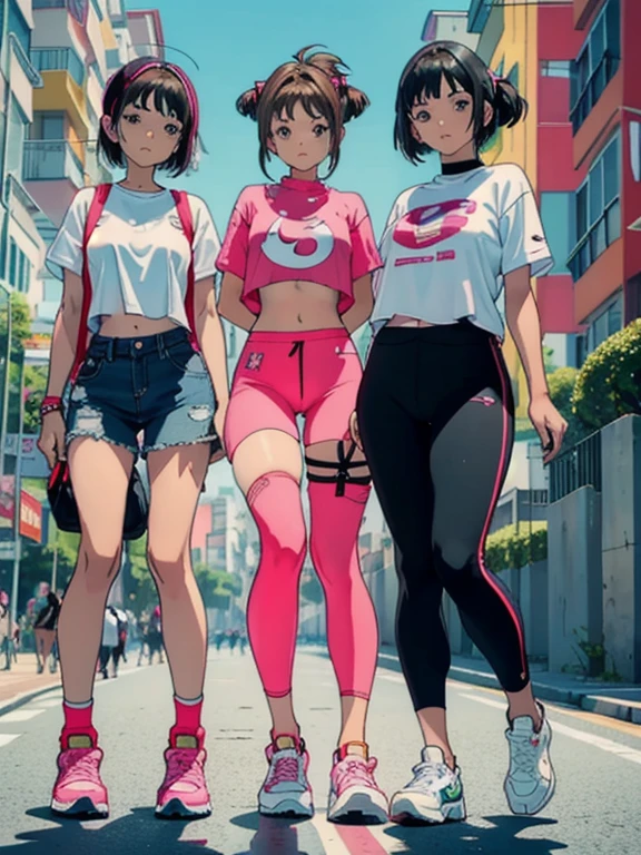 sakura kinomoto, muy sensual, with funk girl clothes, Brazilian, In the city of Rio de Janeiro, Brasil, canguelo bailando, lamination, gran culo, piernas gruesas, usando pantalones cortos de mezclilla extremadamente cortos, usando una mini blusa, ombligo con pirsing, zapatillas Nike, pelo largo, Rear speaker, cuerpo entero, muy realista, extremadamente sexy, 8k, 8k extremadamente detallado), (un extremadamente delicado y hermoso), (obra maestra), (mejor calidad: 1.0), (ultra high resolution:1.0)