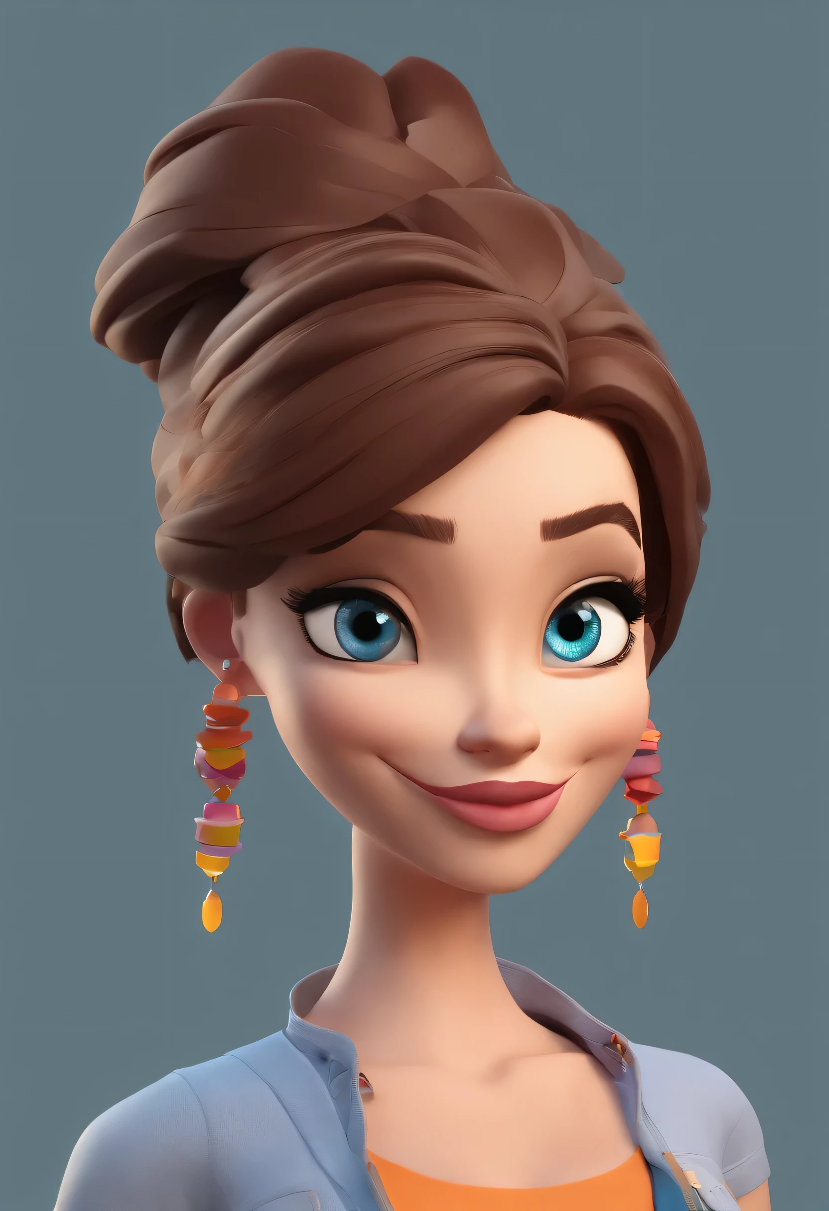 personagem dos desenhos animados de uma mulher, de pele branca, cabelo longo, liso e preto, de olhos castanhos com uma camisa azul, animation character, Caractere estilizado, animation style rendering, 3D estilizado,, Stylized 3D rendering, toon render screenshot, Personagem 3D, Personagem 3D, Stylized 3D rendering, 3D character rendering, personagem de desenho animado, nua seios enormes. Pose sexual beijando outra mulher (Estilo Pixar) (parte mestre:1.2) (Bokeh) (melhor qualidade) (pele detalhada) (textura detalhada) (8k) (argila) (cinematic lighting) (Sharp focus open legs asking for pleasure