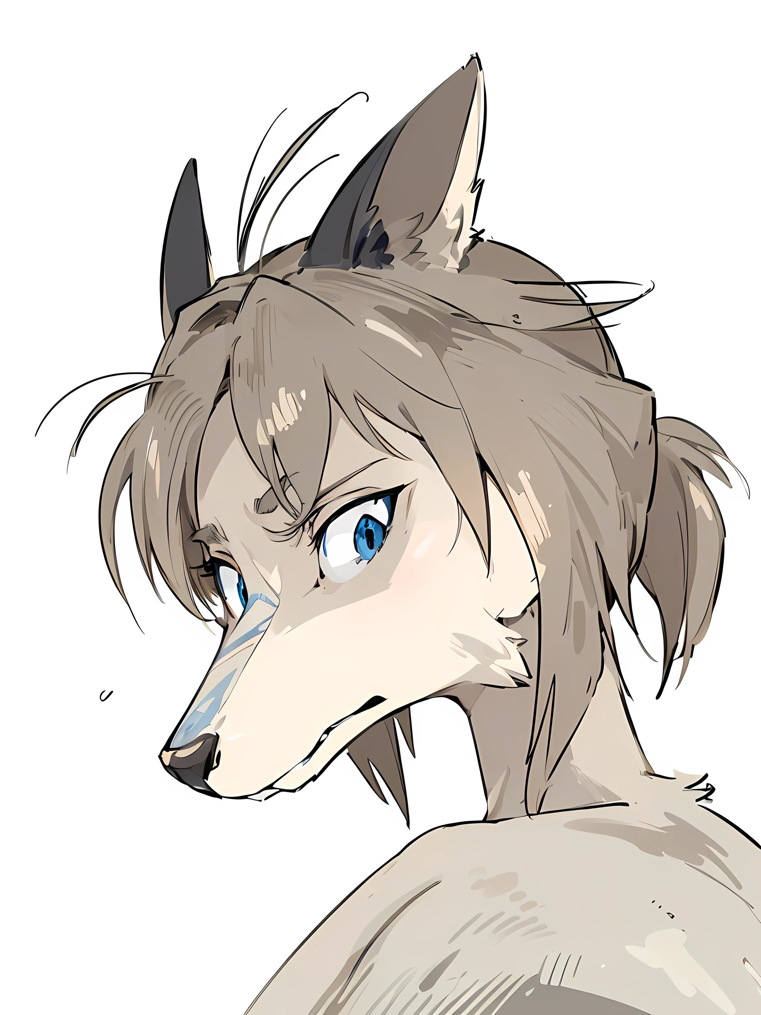 ((masterpiece)), (ultra detailed), (Best quality), (conceptual art, character sheet),absurdity(very detailed beautiful face and eyes), (Ideal Anatomy), gloomy blue eyes, (Puts a fluffy anthro ), Sharp lines, realistic anime style