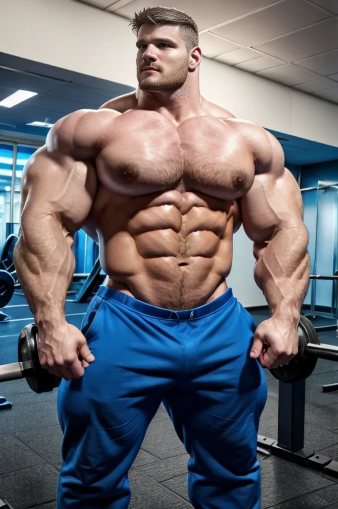 Big muscular man with blue eyes and extremely defined vascular muscles, perfect six pack, muscle bimbo