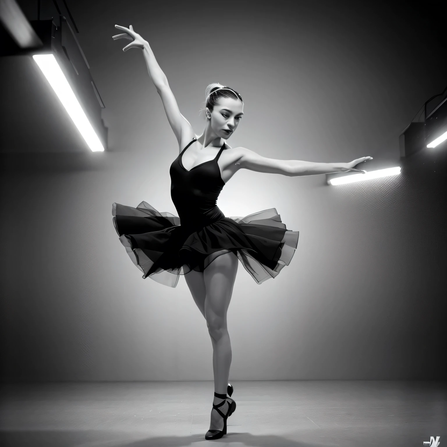 flyer artwork, dancer ballett, cartoon, 3 dancer, black & white