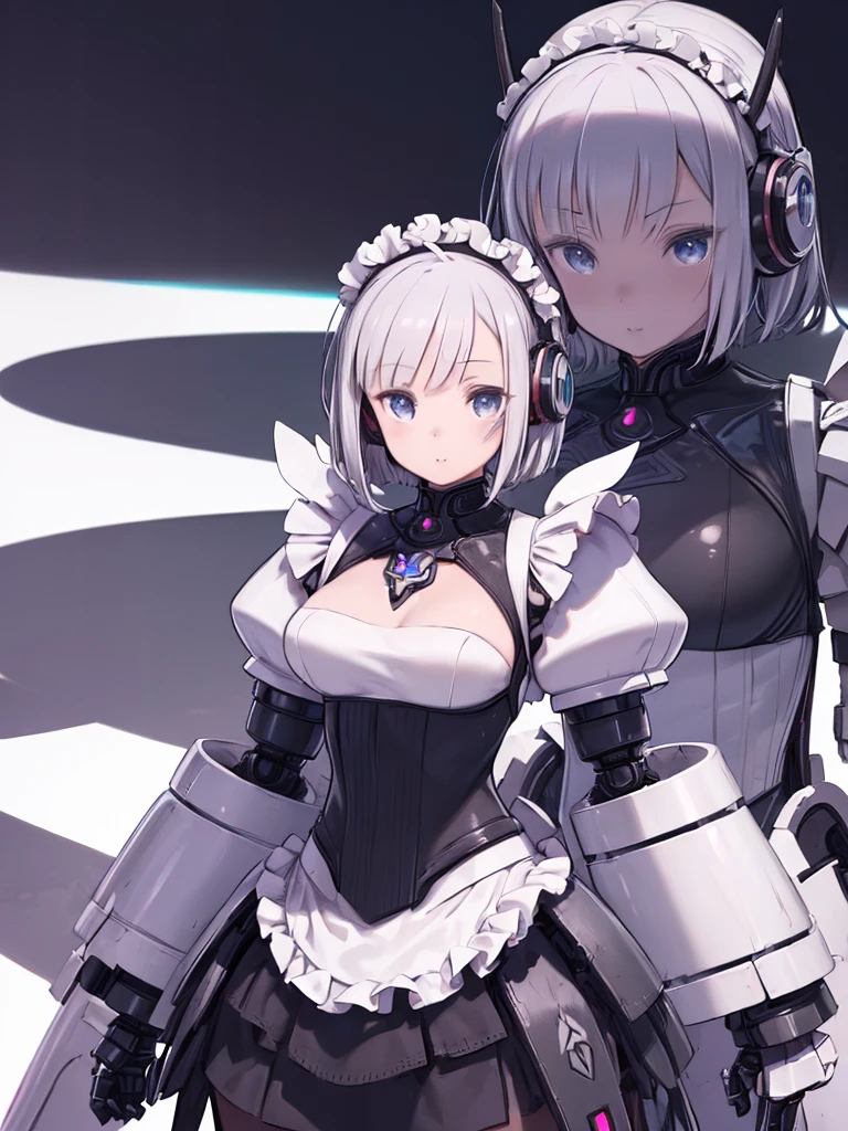 (((1 female:1.8)))、(((Description of the whole body)))、(((Standing posture depiction)))、(((9th grade)))、Beautiful woman in moe pose in futuristic white shiny heavy armored robot suit、perfect android girl, Female cyborg body, Perfect anime cyborg woman, Beautiful female android!, Female Robot, Fully robotized!! girl, Cute cyborg girl, Cyber Suit, メカサイバーアーマーを着たgirl, Cyber Suit, beutiful white girl cyborg, Beautiful female android, Beautiful girl cyborg、Cute robot woman with white silver short bob hair、Gravure model Android Beautiful girl、(Bright smile:1.3)、(((Headphones with long sensor antennas in both ears)))、(robot girl)、(((美しいgirlアンドロイド)))、(((重装甲メイド服を着たgirl)))、(((White heavy armored robot girl in maid clothes)))、(((White heavy armored robot beautiful girl in miniskirt and maid clothes)))、(((Beautiful girl in white heavy armored maid robot)))、(((Cyborg Maid Beautiful Girl)))、(((Robot beautiful girl wearing white shiny heavy armored maid clothes)))、(((waitress)))、Proper body balance,Tabletop,Ultra-high quality output images,High resolution,Intricate details,Very delicate and beautiful hair,(Photorealistic:1.3)Realistic photos,dream-like,Professional Lighting,Realistic Shadows,Focus Only,Well-groomed face,Big eyes,Beautiful Hands,Beautiful fingers,Detailed functions of the fingers,Detailed characteristics of the garment,Detailed characteristics of hair,Detailed facial features,