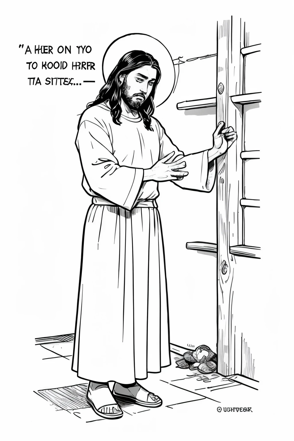 cartoon, make a picture for children to color with the story of the good shepherd, quero jesus cristo como pastor e uma ovelha para colorir