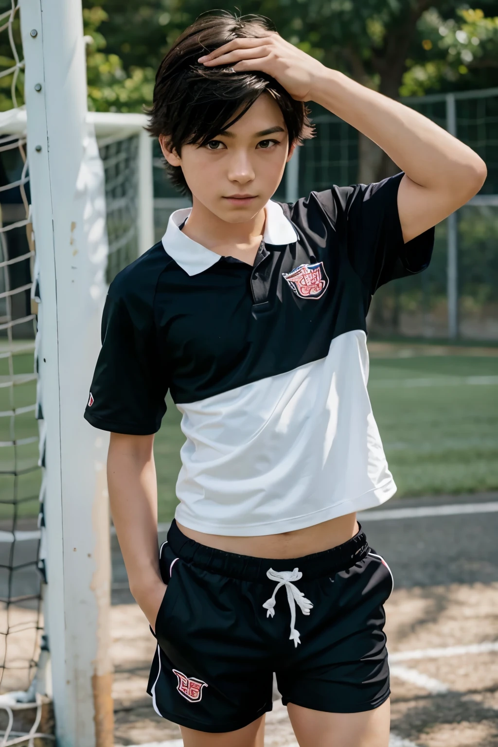 Anime boy soccer shorts