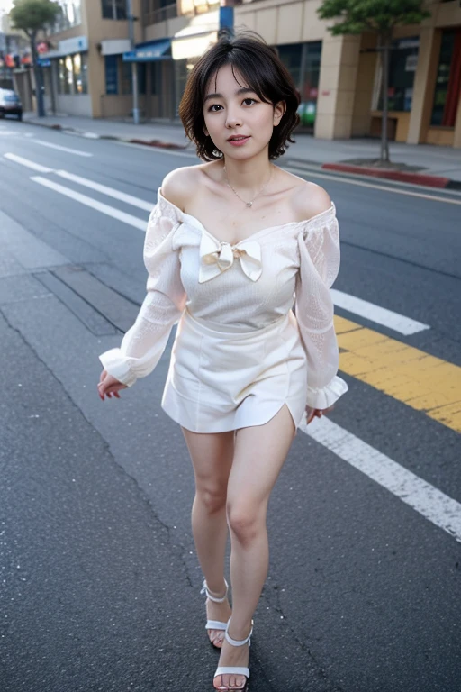 (One 、Girl with anatomically perfect body、Highly detailed hands、Perfect hands、Highly detailed face、Cute eyes、White skin、A-Line Bob:1.1)、(Off-the-shoulder blouse、petticoat、Sandals)、I have to pee、The strongest need to pee、Myself peeing、Pee leaks:1.3)、(Erotic twisting of the body、Standing on one leg:1.3)、(Street:1.2)、(despair、Hurry、blush、Tilt your head) 、look up:1.2)、close your eyes、Highest
