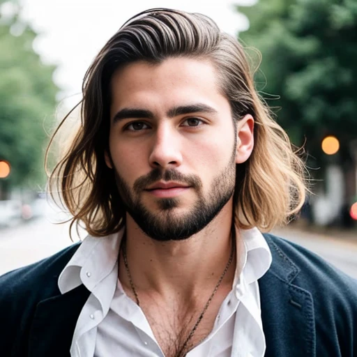 a jew man badass perfect, light hair focus on face