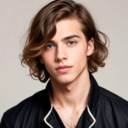 a young jew man badass, light hair, short hair. focus on face