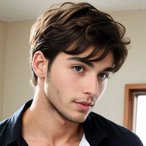 a young   jew man heartthrob, light hair, short hair.  focus on face