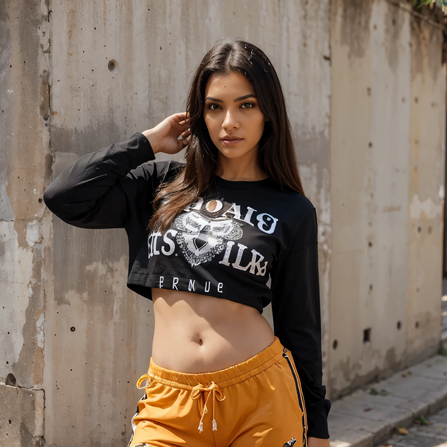 Blusa preta com detalhes laranja , com um lobo guara, e o numero des atras
