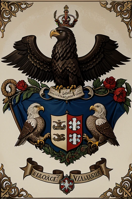 create a coat of arms of a house called the House of Valdselheim, which is of Austrian origin. Use simbolos, cores, e demais coisas que retrarem a cultura e antigas casas austriacas. coloque bastante dourado e preto, the eagle in the center has two heads. Coloque o nome da casa. it&#39;s just a coat of arms, grande