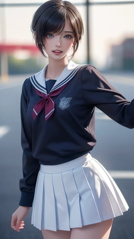high school girl,(random dance pose),(Highest image quality, (8K), Ultra-realistic, Best Quality, High quality, High Definition, high quality texture, high detailing, Beautiful detailed, fine detailed, extremely details CG, Detailed texture, realistic representation of face, masterpiece, presence, Dynamic, Bold)