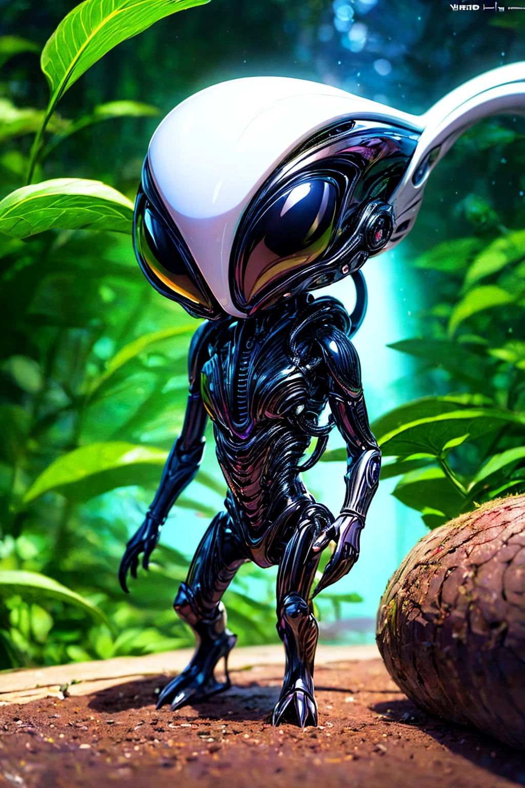 An ultra-detailed, realistic, and adorable cute alien character is depicted in this artwork. The character is small in size and has a friendly and adorable appearance. The alien is set in a purple-colored world filled with abundant exotic vegetation. The art style is inspired by anime, giving it a unique and distinct look. The artwork is created in 8k resolution, ensuring the best quality and capturing every intricate detail of the alien and its surroundings. The vibrant and vivid colors enhance the overall visual experience, while the lighting creates a sense of depth and dimension in the artwork. This masterpiece showcases the artist's expertise in creating high-quality and visually stunning illustrations.