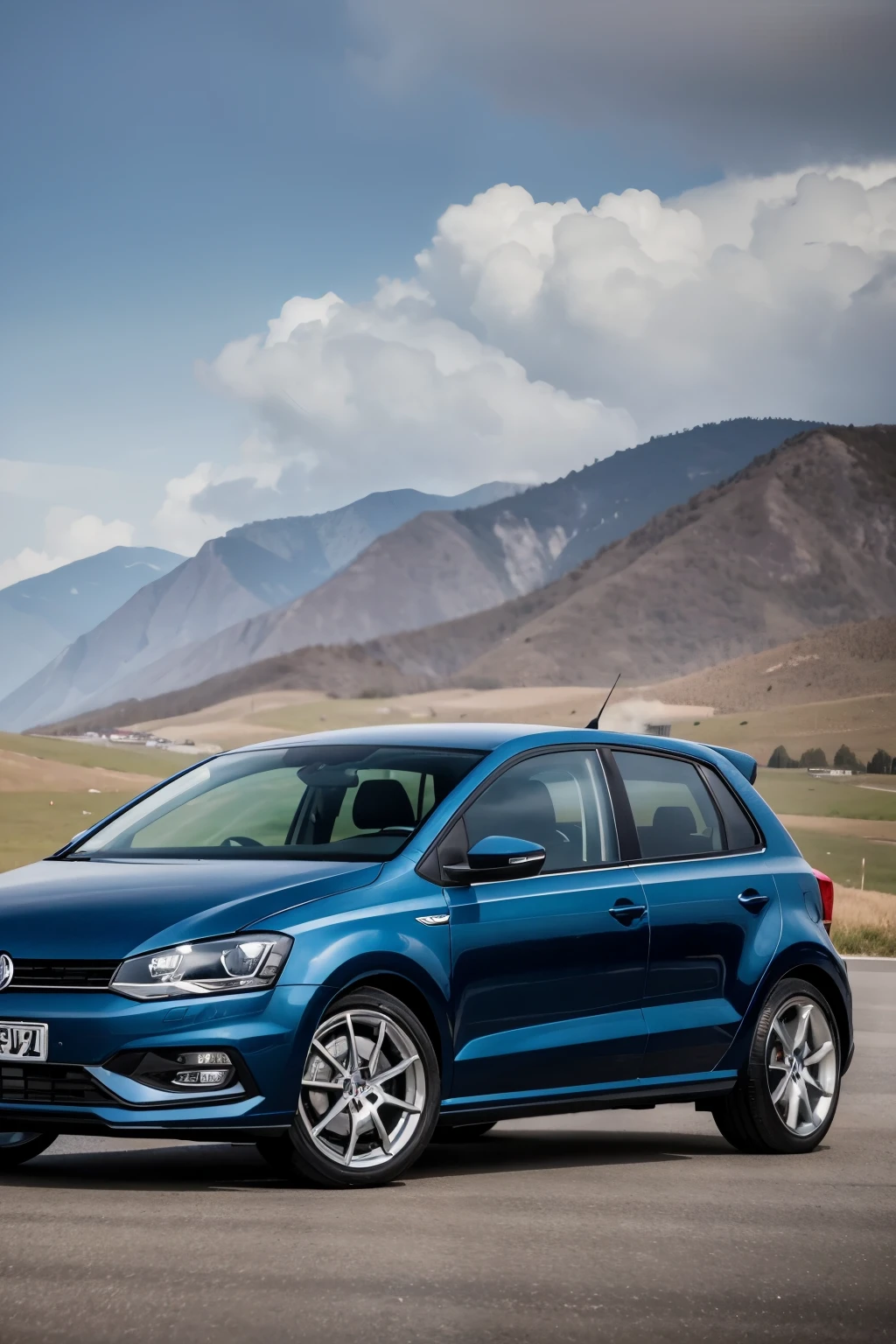 car Volkswagen polo dark blue tuning