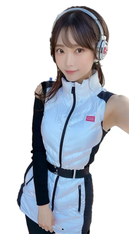 An innocent 20-year-old girl、((White tank top, Dramatic Pose)),smile,BREAK (Spacecraft control room background):2,、BREAK RAW Photos, (8k、highest quality、masterpiece:1.2)、(Intricate details:1.4)、(Photorealistic:1.4)、Octane Rendering、Complex 3D rendering with ultra-detail, Studio Soft Light, Rim Light, Vivid details, Super Detail, Realistic skin texture, Detailed aspect, Beautiful details in the eyes, Highly detailed CG Unity 16k wallpaper, compensate, (Detailed Background:1.2), Glowing Skin, whole body、(astrovest):2,(black long sleeves):5,headphone,smartwatch,((Standing with hands behind back、Leaning forward、Angle from above))