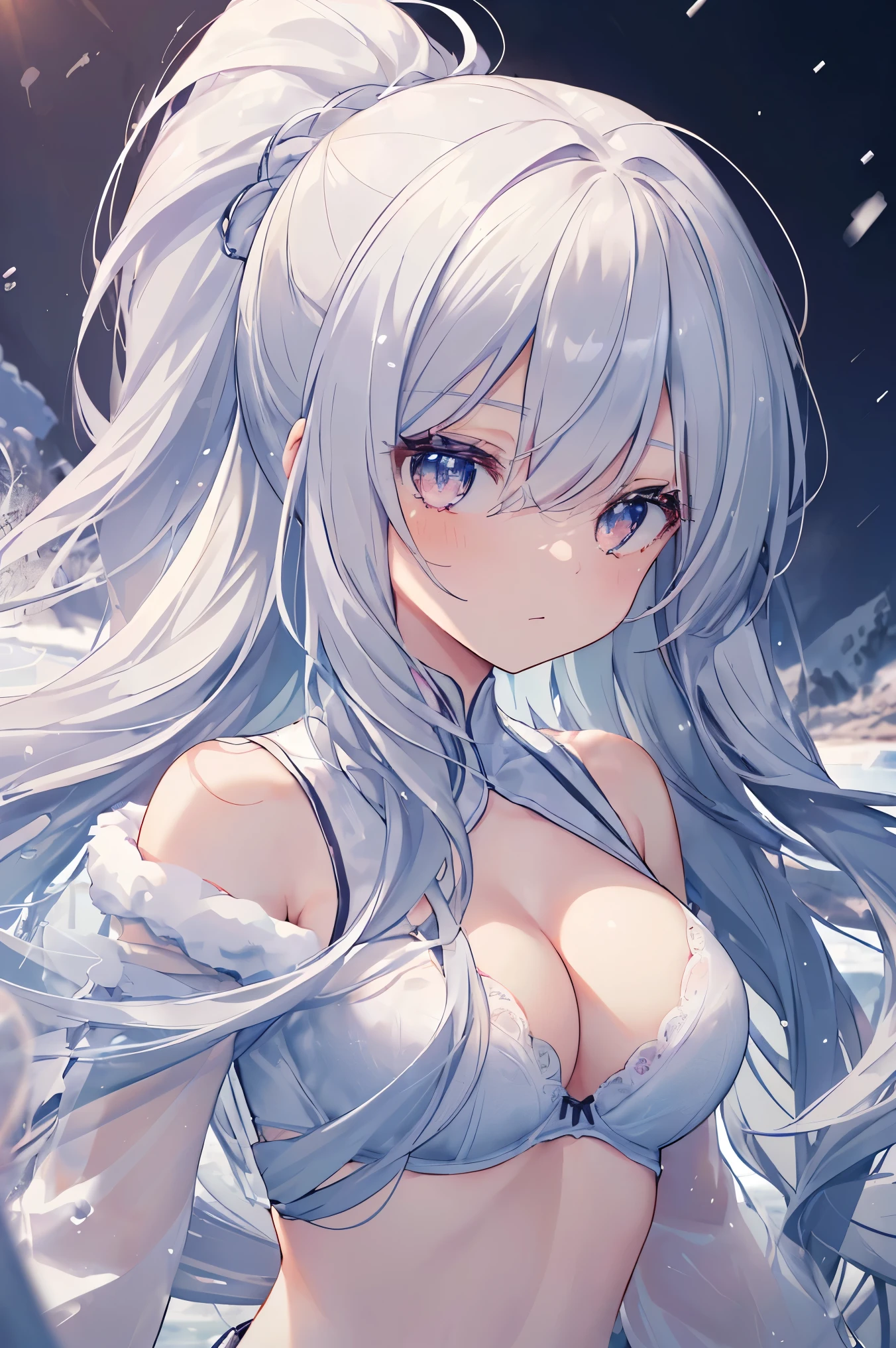 {((anime, op art, Depth of written boundary, Motion Blur, Shining Light, 超High resolution, retina, masterpiece, Accurate, Anatomically correct, Textured skin, Super Detail, Attention to detail, high quality, Awards, 最high quality, High resolution, 16k))} . |
{((Multiple Girls, student age girl, Wavy Ponytail, Hair that falls over the shoulders, Very long hair, very thick hair, Fine grain, Sparkling eyes, G-breast, Cleavage, Joyful))} . |
{((Sexy Body, Bring lots of warm clothes, Cotton clothes))} . |
{((Frozen Lake, Sparks, Crystal of snow, Starfall))} . |
{((Wide-angle, Upper Body, (perfection_refer to:1.0), (perfection_foot:1.0), Better_hand, more_detailed))} break, show off bra:1.4, mini skirt;1.4, , shoot from below, show off bra