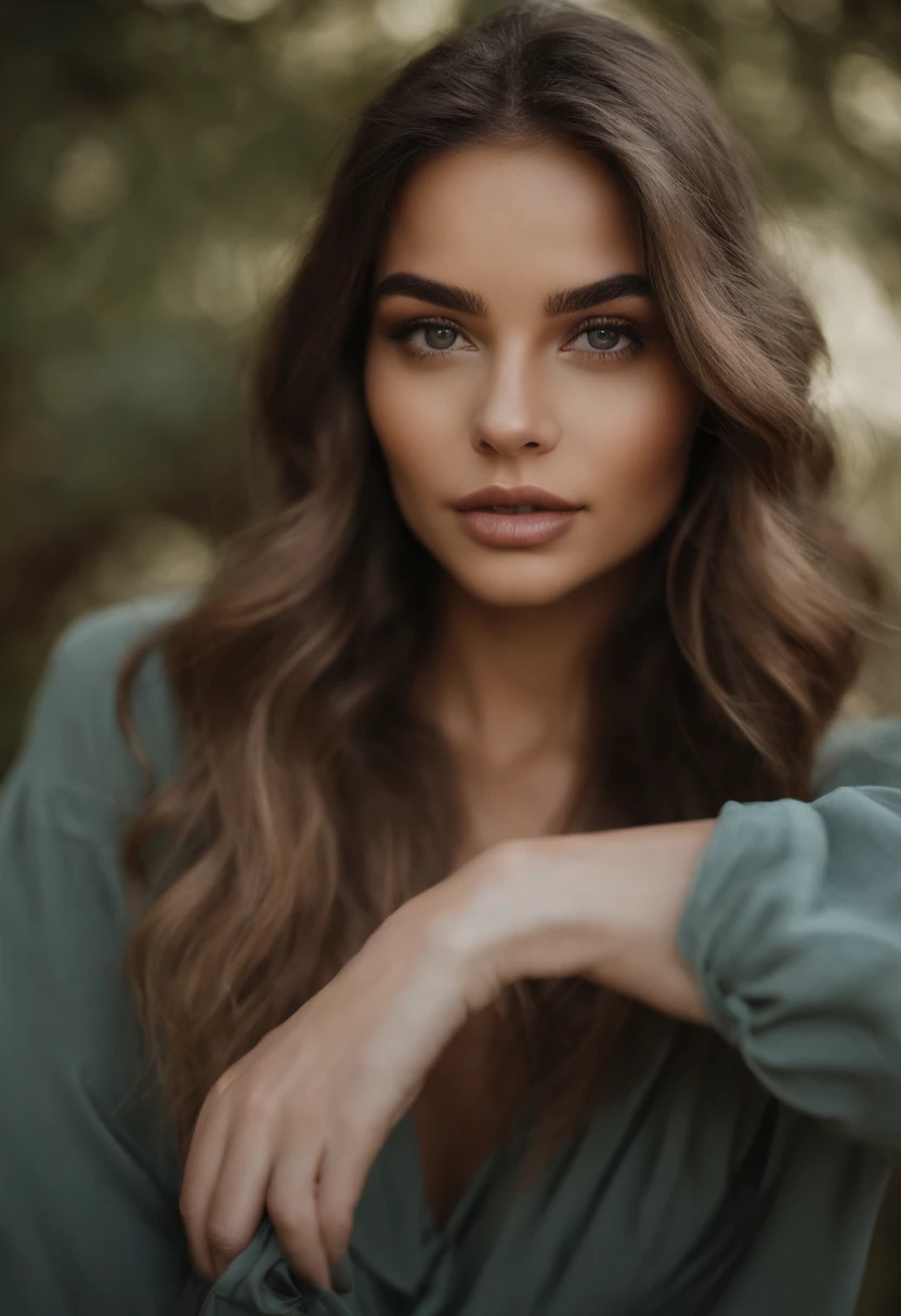 arafed, femme, has, black clothing, hispanic, Fille sexy aux yeux marrons, Portrait de Sophie Mudd, cheveux bruns et selfie d'une jeune femme, beaux Yeux de jeune fille, Violette Myers, sans maquillage, Maquillage naturel, regarder directement la caméra, visage avec artgram, maquillage subtil, superbe photo de tout le corps, dans la nature, clivage, regarde dans la caméra, sans filtre