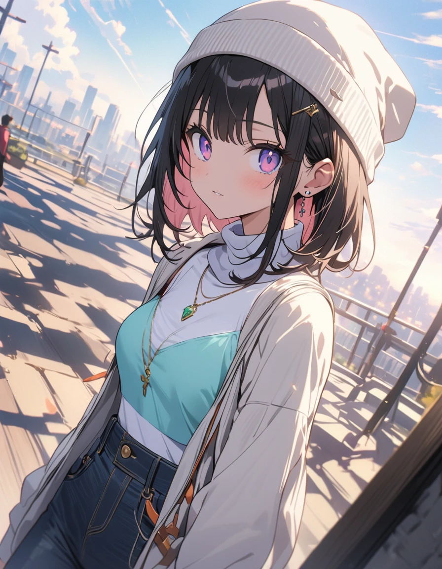 masterpiece, highest quality, ((anime)), 4K,8k,style,masterpiece, 1girl,
BREAK
//Fashions
Cozy Chic,
For a more casual yet still sexy vibe, layer the high neck halter openwork sweater over a cozy bralette or camisole in a contrasting color, such as a soft pastel or bold jewel tone, Pair it with high-waisted skinny jeans or leggings for a sleek and streamlined silhouette,
BREAK
Add a touch of edge with ankle boots or combat boots, and accessorize with a chunky knit scarf or beanie for added warmth and style, Finish the look with minimal jewelry like stud earrings or a simple pendant necklace for a chic and effortless ensemble,
BREAK,(highest quality、masterpiece、High resolution、detailed)、animestyle、フラットstyle、(Beautiful Eyes, Delicate and beautiful face, ), BREAK,family、extremely detailed、Dynamic Angle、anime