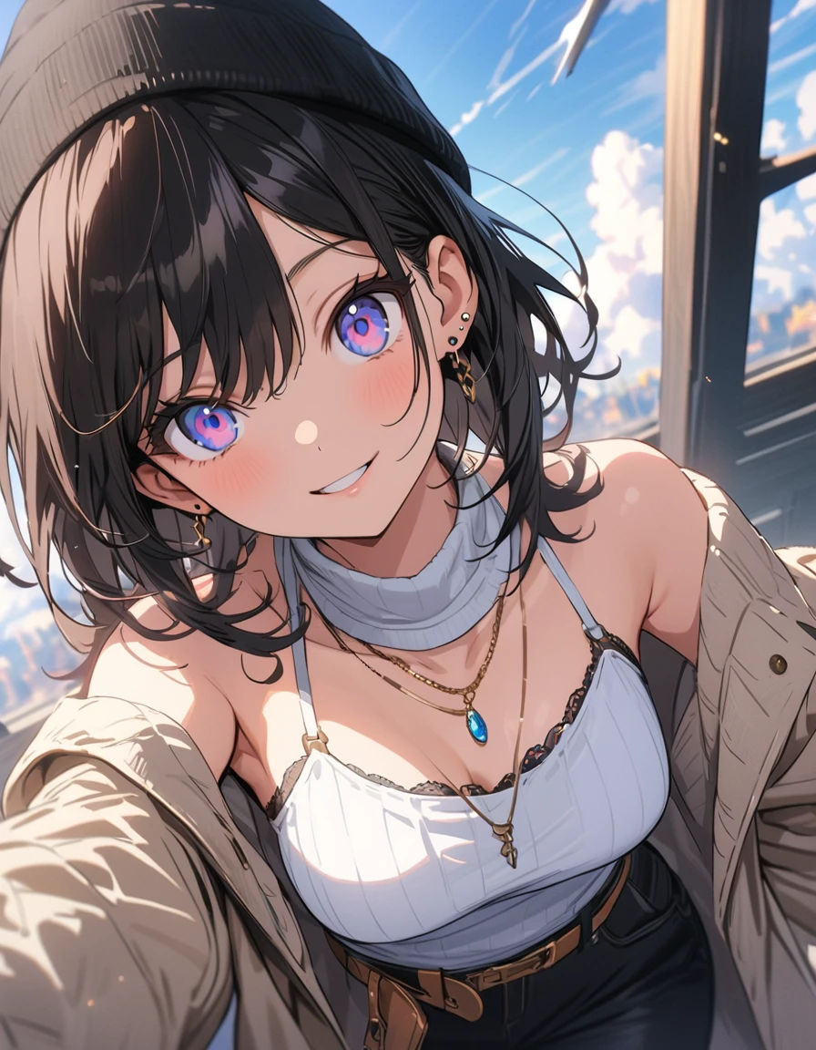 masterpiece, highest quality, ((anime)), 4K,8k,style,masterpiece, 1girl,
BREAK
//Fashions 
Cozy Chic,
For a more casual yet still sexy vibe, layer the high neck halter openwork sweater over a cozy bralette or camisole in a contrasting color, such as a soft pastel or bold jewel tone, Pair it with high-waisted skinny jeans or leggings for a sleek and streamlined silhouette, 
BREAK
Add a touch of edge with ankle boots or combat boots, and accessorize with a chunky knit scarf or beanie for added warmth and style, Finish the look with minimal jewelry like stud earrings or a simple pendant necklace for a chic and effortless ensemble,
BREAK,(highest quality、masterpiece、High resolution、detailed)、animestyle、フラットstyle、(Beautiful Eyes, Delicate and beautiful face, ),  BREAK,family、extremely detailed、Dynamic Angle、anime