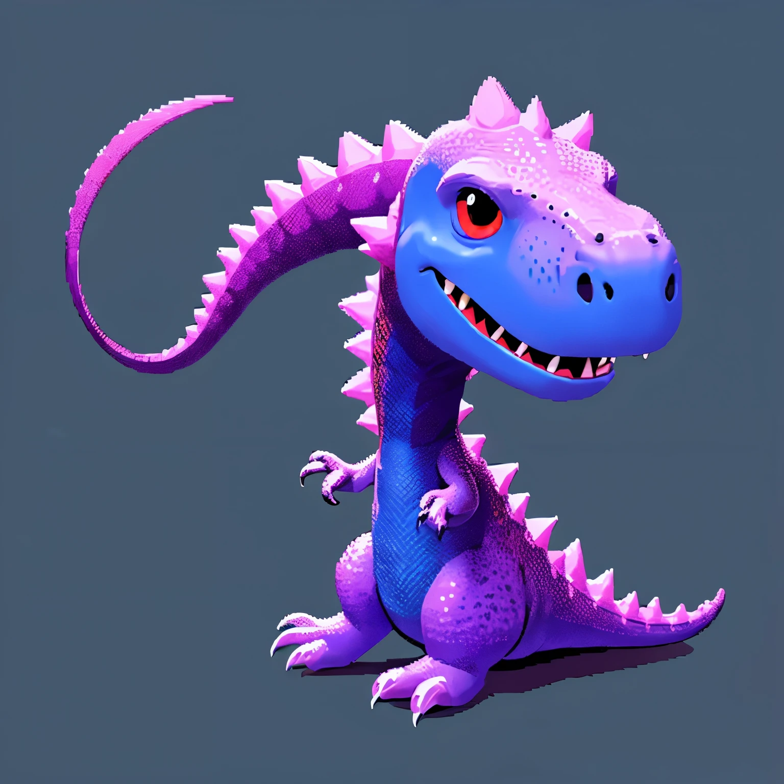dinosaur、small、cute、Pixel art、purple