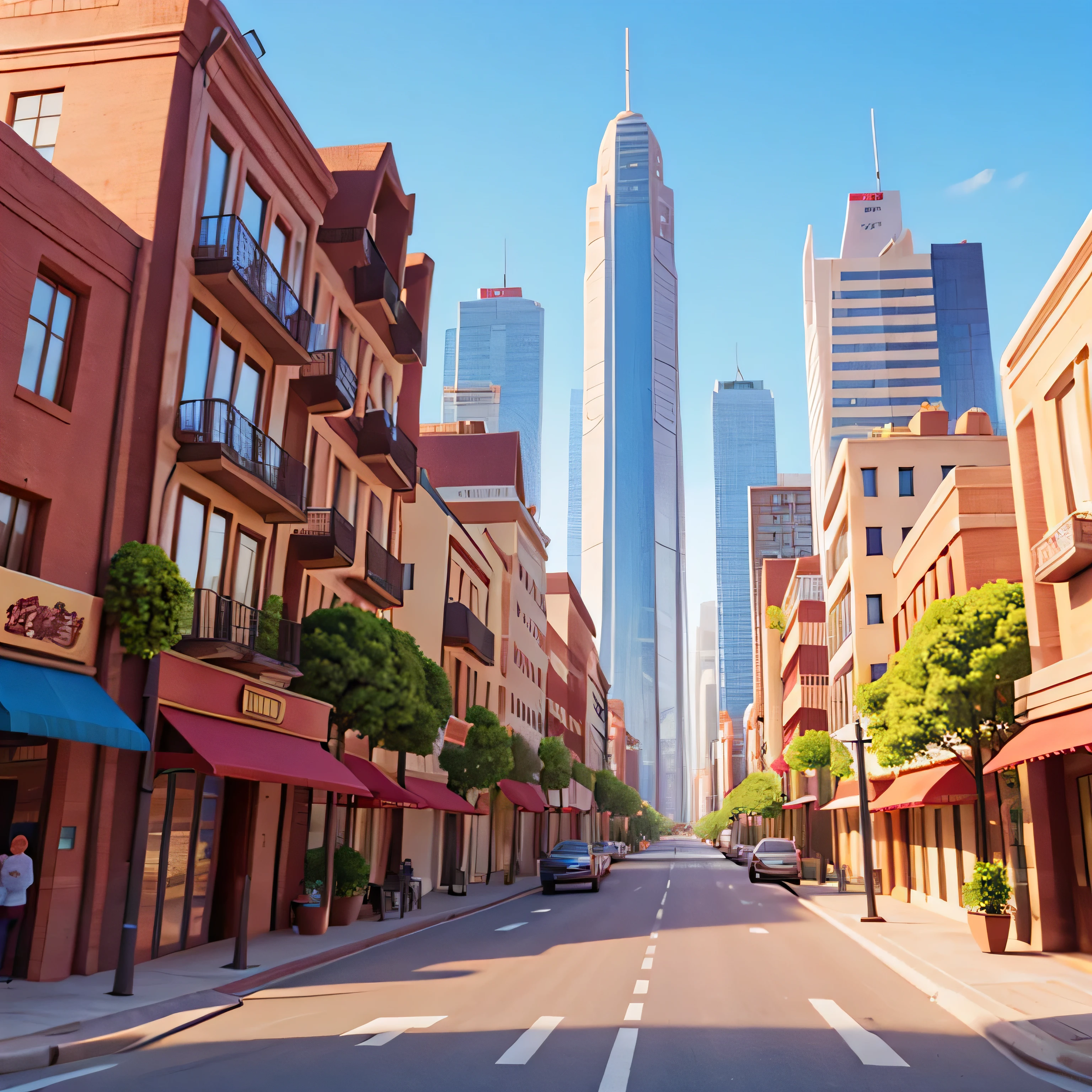 illustration of a city avenue
