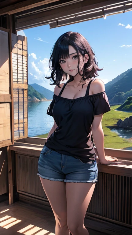 (obra de arte:1.2, Maximum quality), (realista, photorealista:1.4), beautiful illustration, (natural side lighting, film lighting), NSFW,
olhando para o espectador, foco facial, tronco, 1 garota, Japanese, high school girl, rosto perfeito, beautiful and symmetrical face, pele brilhante,
(Cabelo longo:1.5, cabelo liso:1.4, roxo escuro hair), cabelo sobre um olho, roxo escuro, chicote de olhos longo, (seios grandes, coxas sedutoras, bunda grande), Endurecimento do mamilo, delgado,
Cabelo bonito, rosto bonito, lindos olhos detalhados, beautiful collarbone, Corpo bonito, lindo peito, linda coxa, lindas pernas, lindos dedos,
((Textura detalhada de tecido, camisas de gola branca de manga curta, mini saia plissada azul marinho), gravata vermelha escura),
(beautiful scenery), noite, (sala de aula da escola), Carteira escolar, cadeira escolar, janela, cortinas, quadro-negro, standing, (chateado),