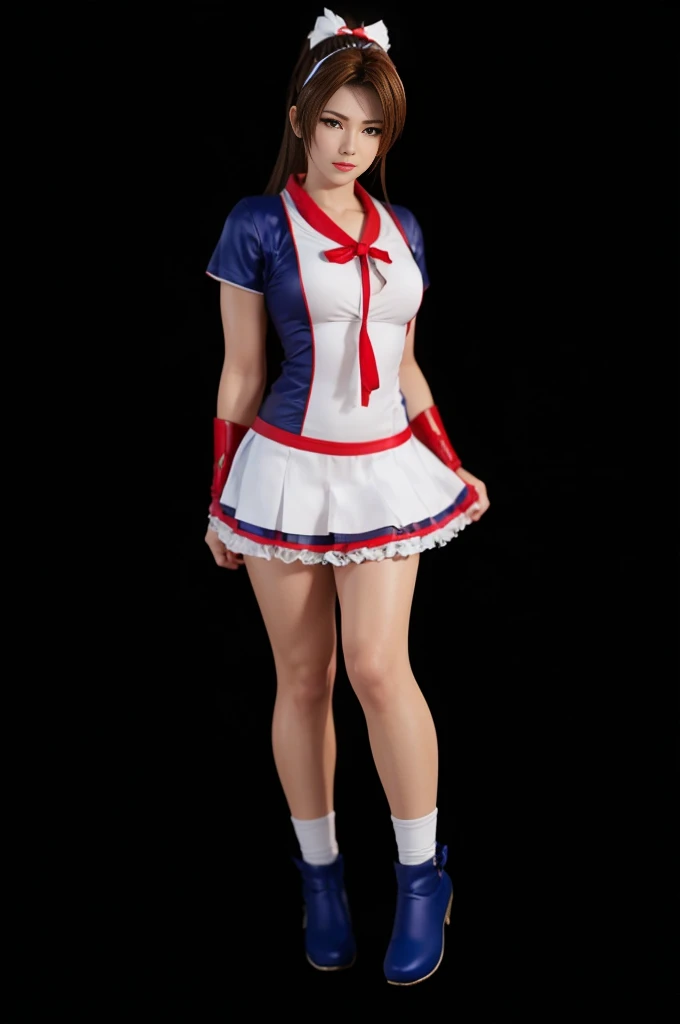"Mai Shiranui", (best quality,ultra-detailed),(Realistic:1.37), beautiful and detailed face, Ultra-realistic texture, delicate face, athletic body, 4k ultra-HD.