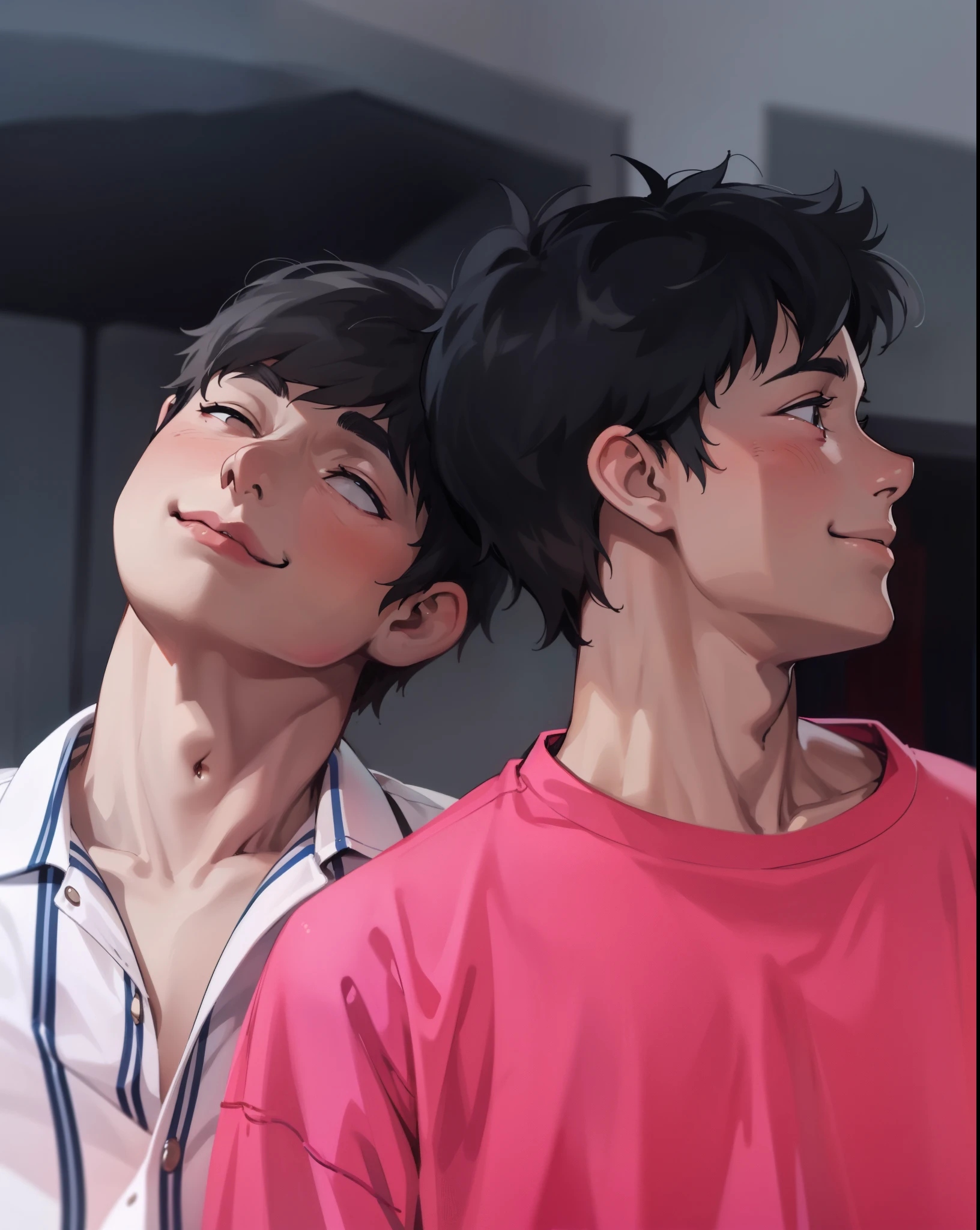 a couple of 16 year old men with gray hair are smiling