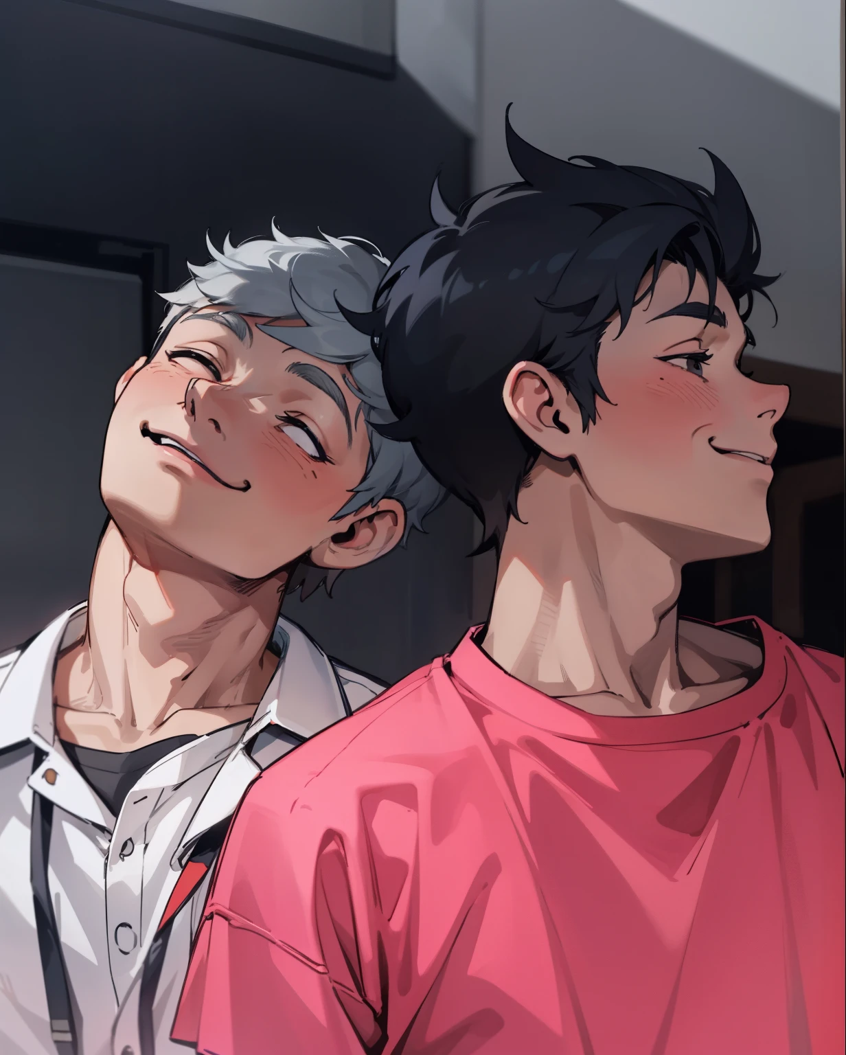 a couple of men with gray hair are smiling