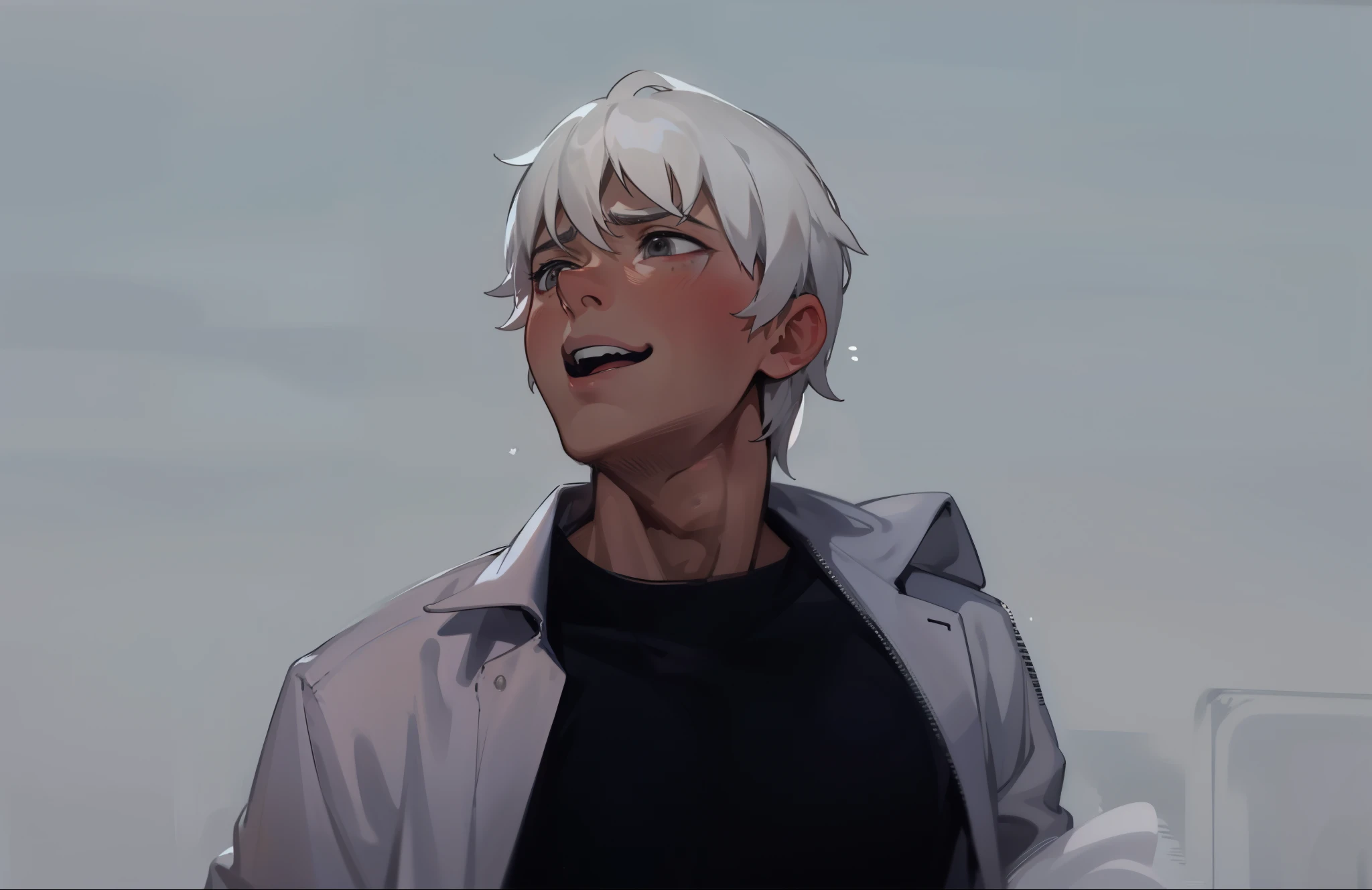 cute 16 year old man gray eyes asks someone to stop shouts