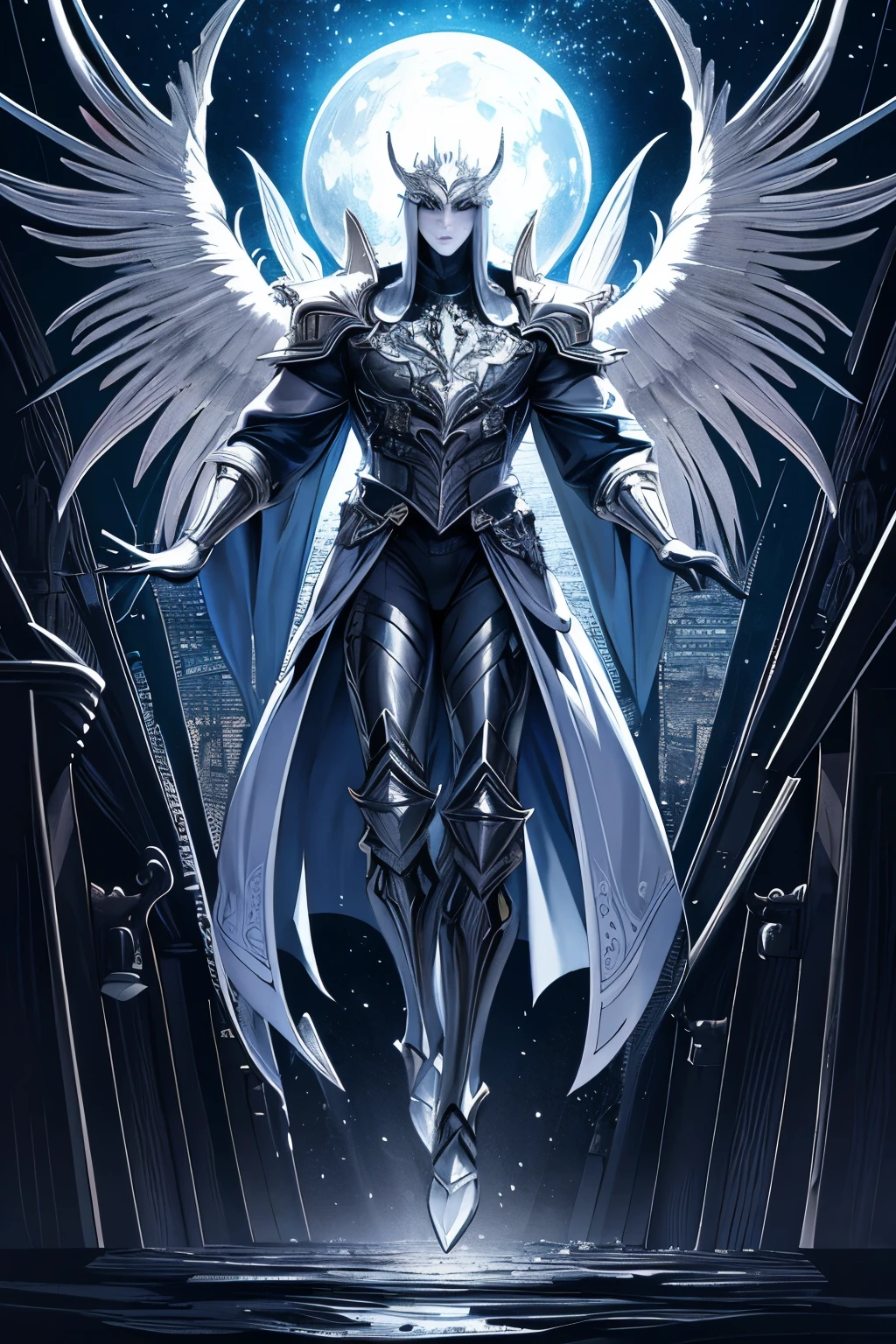 (masterpiece, best quality:1.3),extremely high detailed, intricate, 8k, HDR, wallpaper, cinematic lighting, The ethereal figure emerged from the blinding light, a strange and otherworldly demon youth. His skin was as pale as the moon, and his eyes glowed with an otherworldly power. He held a war lance in his hands, its sharp point glinting in the light.