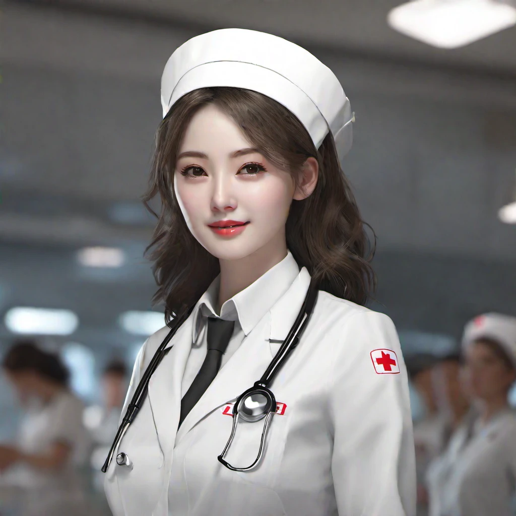 1girl, master work, best picture quality, higher quality, fine detail, super high resolution, 8K resolution, smooth skin, looking at the audience, (realism: 1.4), nurse