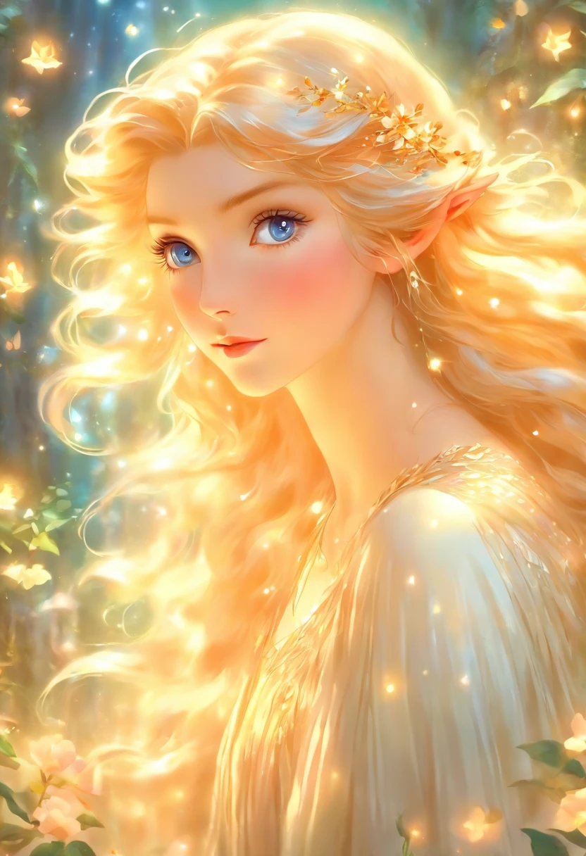ethereal beauty, Galadriel, beautiful painting in fantasy style., inspired by Nene Thomas, ethereal fairytale, inspired by Edward Robert Hughes, Oil painting в стиле фэнтези, ethereal!!!!!!!, ethereal!!! Beautiful girl, Easter Bunny, Oil painting, Bright colors, Soft lighting, Detailed eyes and lips, loose hair, Graceful dresses, playful poses, floral background, a high resolution, hips, fascinated by the spirit of nature, ethereal fantasy