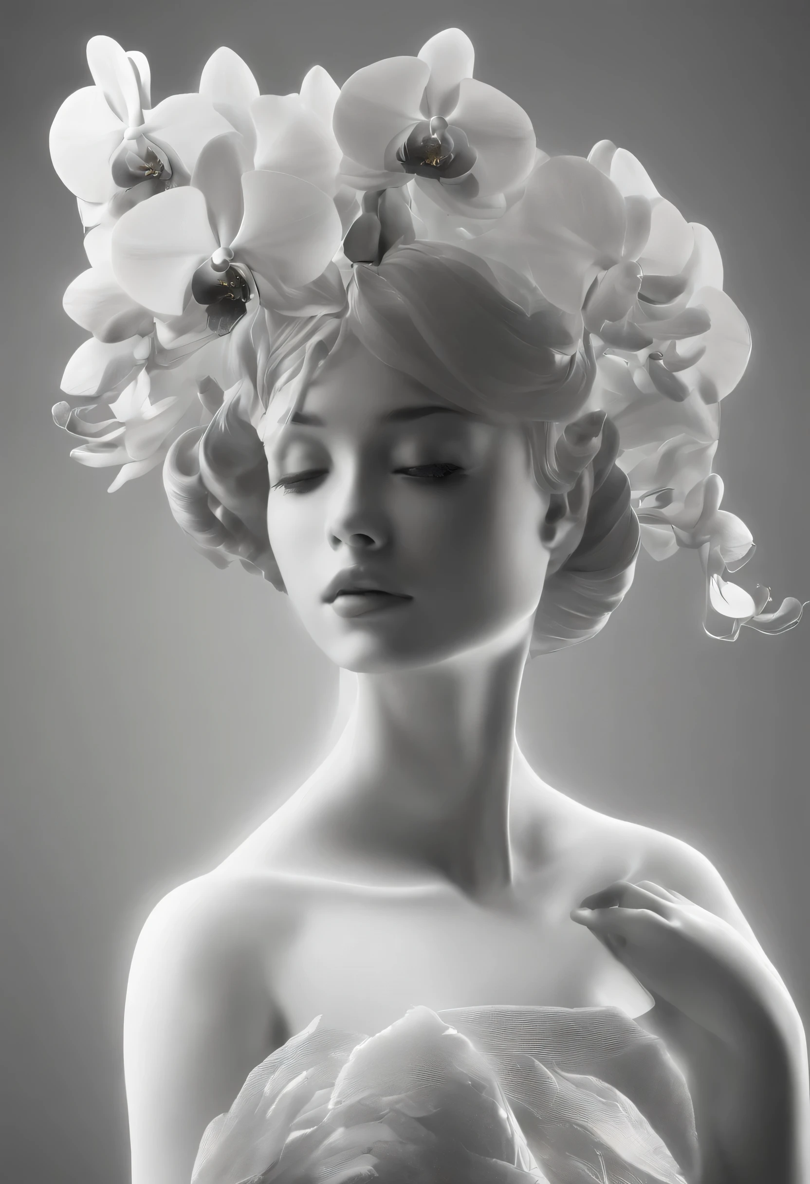 Black and White Photography,Stereoscopic photography,Large depth of field,High Definition,Black and White Photography,orchid,Big orchid,Orchid in the wind,Beautiful orchid leaves,Stereoscopic rendering,Backlight artwork,High Detail,3D,Chiaroscuro, Movie Lighting, Divine Light, Movie Lighting, Ultra HD, High Details, best quality, high resolution, textured skin,(RAW photos,Best quality),(reality,Photo reality:1.3),masterpiece,Extremely exquisite and beautiful,high resolution,Original,Perfect lighting,(Extremely detailed CG:1.2),Unite,2k wallpaper,Amazing,Fine details,artwork,High Detail,3D,Chiaroscuro, Movie Lighting, Divine Light, Movie Lighting, Ultra HD, High Details, best quality, high resolution, textured skin