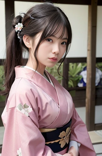 best quality, detailed, beautiful, insanely detailed, absurdres,perfect anatomy,
Japanese female,black hair,27 years old,
(slender),
(small breasts best quality),(super fucking beautiful),(super fucking beautiful),
Japanese festival, glad, laughing, walking, bun hair, kimono, japanese, at festival, in the Japanese festival,(A scene where she is walking around Kyoto's Gion Festival wearing a Japanese floral kimono:1.3),  front view, from above, extreme wide shot