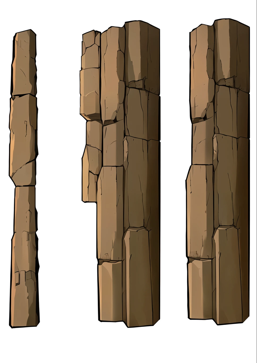 um close de um pilar de pedra com rachaduras, colunas de rocha, estalagmites finas altamente detalhadas, stone pilares, blocos irregulares de pedra, colunas gigantes, large pilares, giant towering pilares, suportes de madeira, colunas altas, gigantic pilares, altas torres de pedra, pilares, ancient ruins background, estalagtites finas altamente detalhadas, textura de revestimento de pedra estilizada