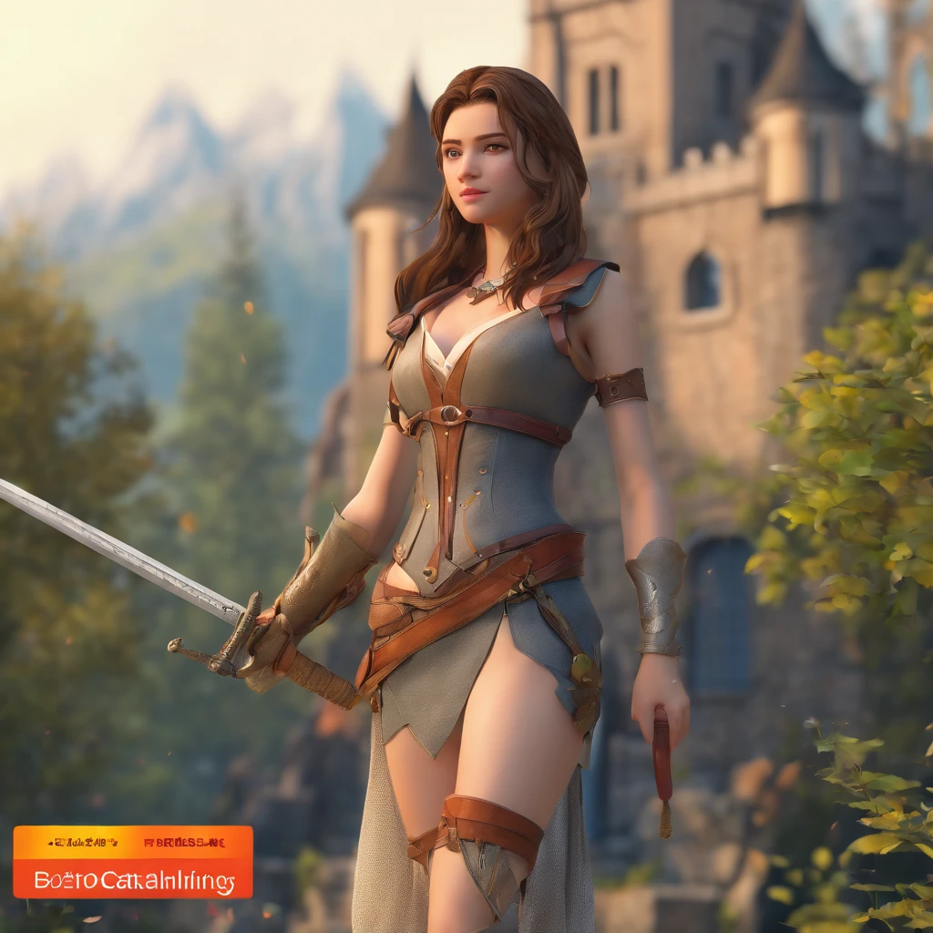 (best quality,ultra-detailed),(realistic,photorealistic,photo-realistic),anime style,girl,medieval,European,fantasy,skirt,sword,standing,full body,from below
