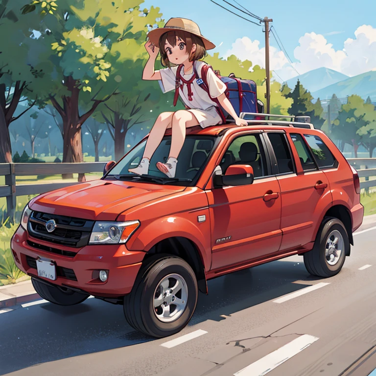 Girls traveling around America by car