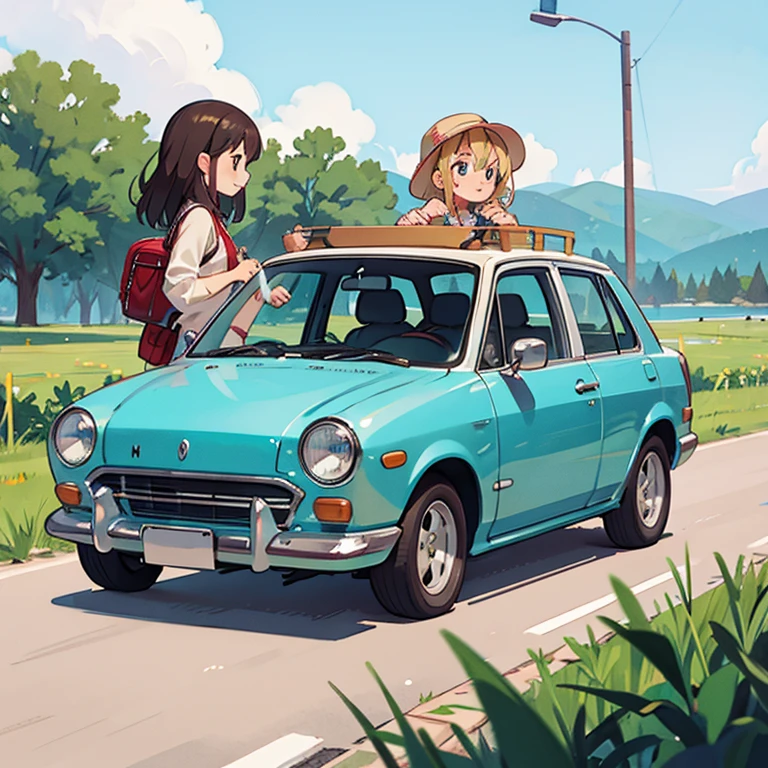 Girls traveling around America by car
